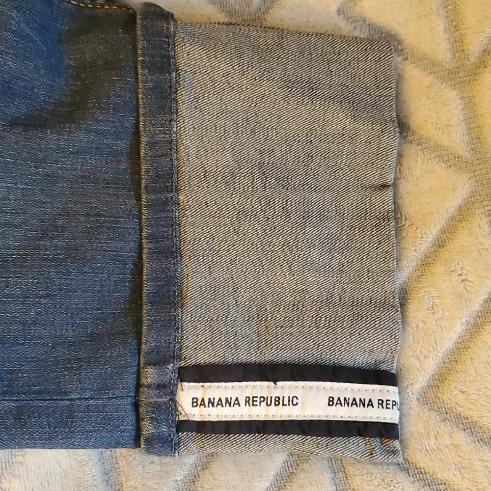 Banana Republic rolled cuff denim jean Capris petite - Picture 3 of 10